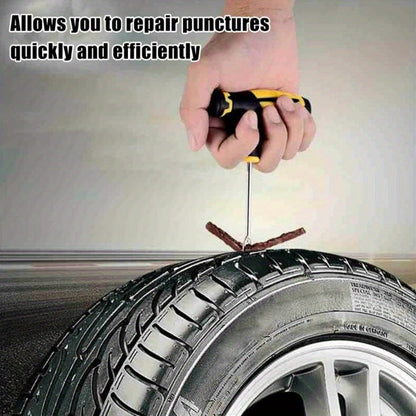Tire Repair Kit 42pcs – Car Tubeless Tire Plug Kit with Emergency Tools, Patches & Sealant for Quick Flat Tire Fix on Cars Trucks SUVs