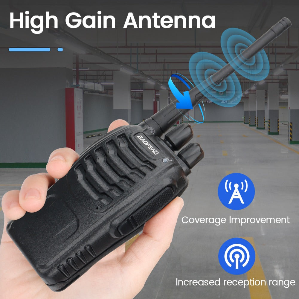 Baofeng BF-888S Walkie Talkie 2-Pack – Long Range UHF Two Way Radio, Wireless Frequency Copy, Portable Ham Radio for Hunting, Hiking