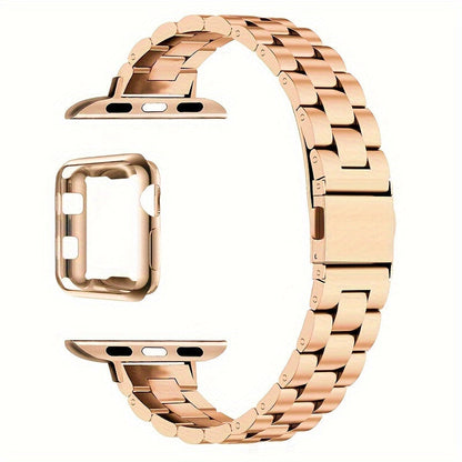 Slim Waist Apple Watch Steel Band & Half Shell Case 3-Piece Set for an Everyday Personal Care Routine