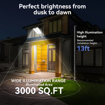 Solar Street Light Outdoor, High Brightness Wide Angle Dusk to Dawn Solar Powered with Remote Control for Parking Lot