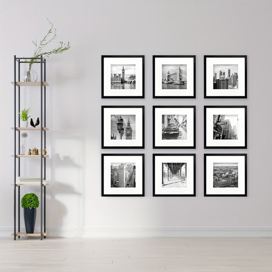 Three-Piece Square Picture Frame Set in Black or White with 8 x 8 or 12 x 12-Inch Wall Options