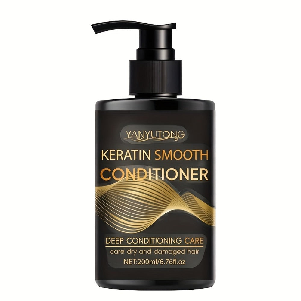 Keratin Shampoo and Conditioner Set Repairs Breakage Split Ends Moisturizes Scalp for Color-Treated Heat Damaged Dry Frizzy Hair All Hair