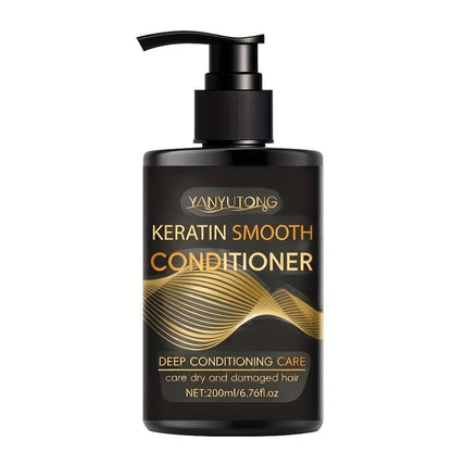 Keratin Shampoo and Conditioner Set Repairs Breakage Split Ends Moisturizes Scalp for Color-Treated Heat Damaged Dry Frizzy Hair All Hair