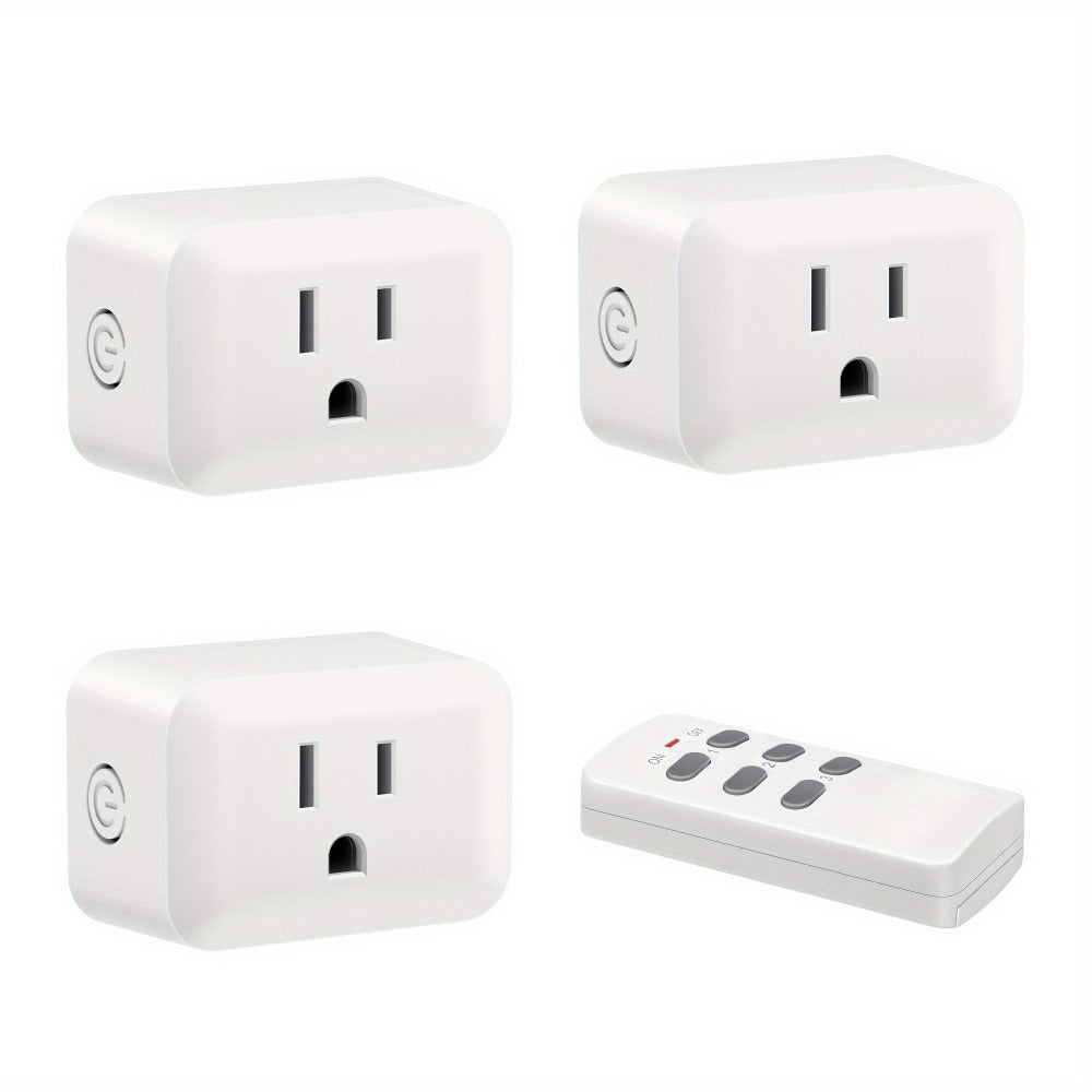 Wireless Remote Control Outlet Switch 100ft RF Range Programmable Expandable Plug-in Remote for Entryways, Bedrooms and Living Spaces