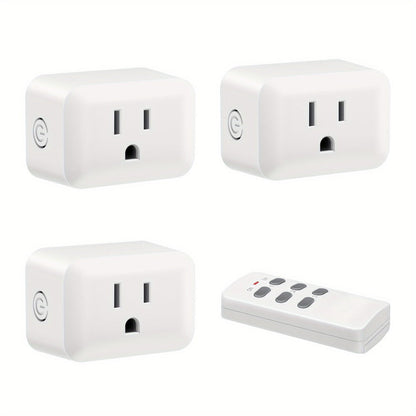 Wireless Remote Control Outlet Switch 100ft RF Range Programmable Expandable Plug-in Remote for Entryways, Bedrooms and Living Spaces