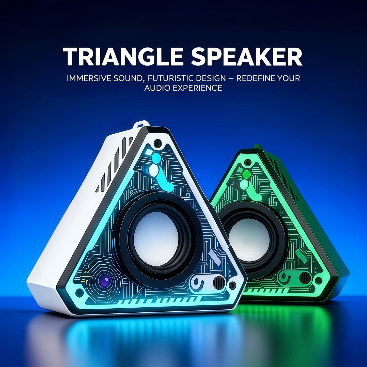 Portable Bluetooth Speaker Triangular Rechargeable Model with Subwoofer and Six available choices Options