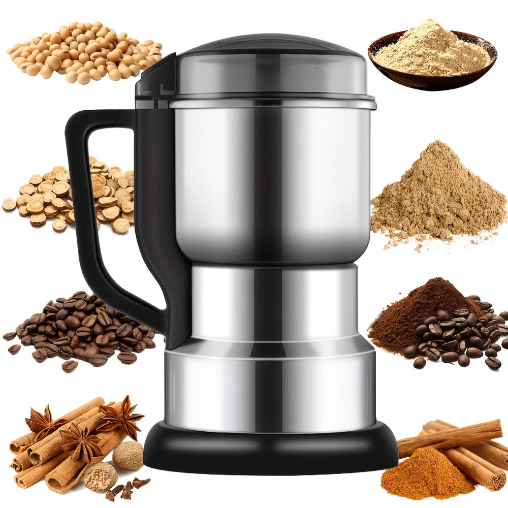 Electric Coffee Grinder 300W 25000RPM, 8-Blade Stainless Steel Spice & Grain Mill for Coffee Beans