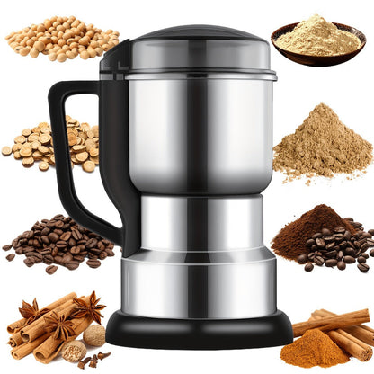 Electric Coffee Grinder 300W 25000RPM, 8-Blade Stainless Steel Spice & Grain Mill for Coffee Beans
