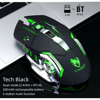 Bluetooth 5.0 2.4G Dual Mode Wireless RGB Gaming Mouse Silent 6 Button USB-C Rechargeable for an Everyday Personal Care Routine