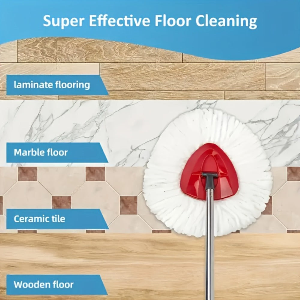 Microfiber Rotary Mop Replacement Heads 360 Degree Triangular Spin Mop Pads Refill Compatible with Rotary Mop Systems Deep Floor Cleaning 2