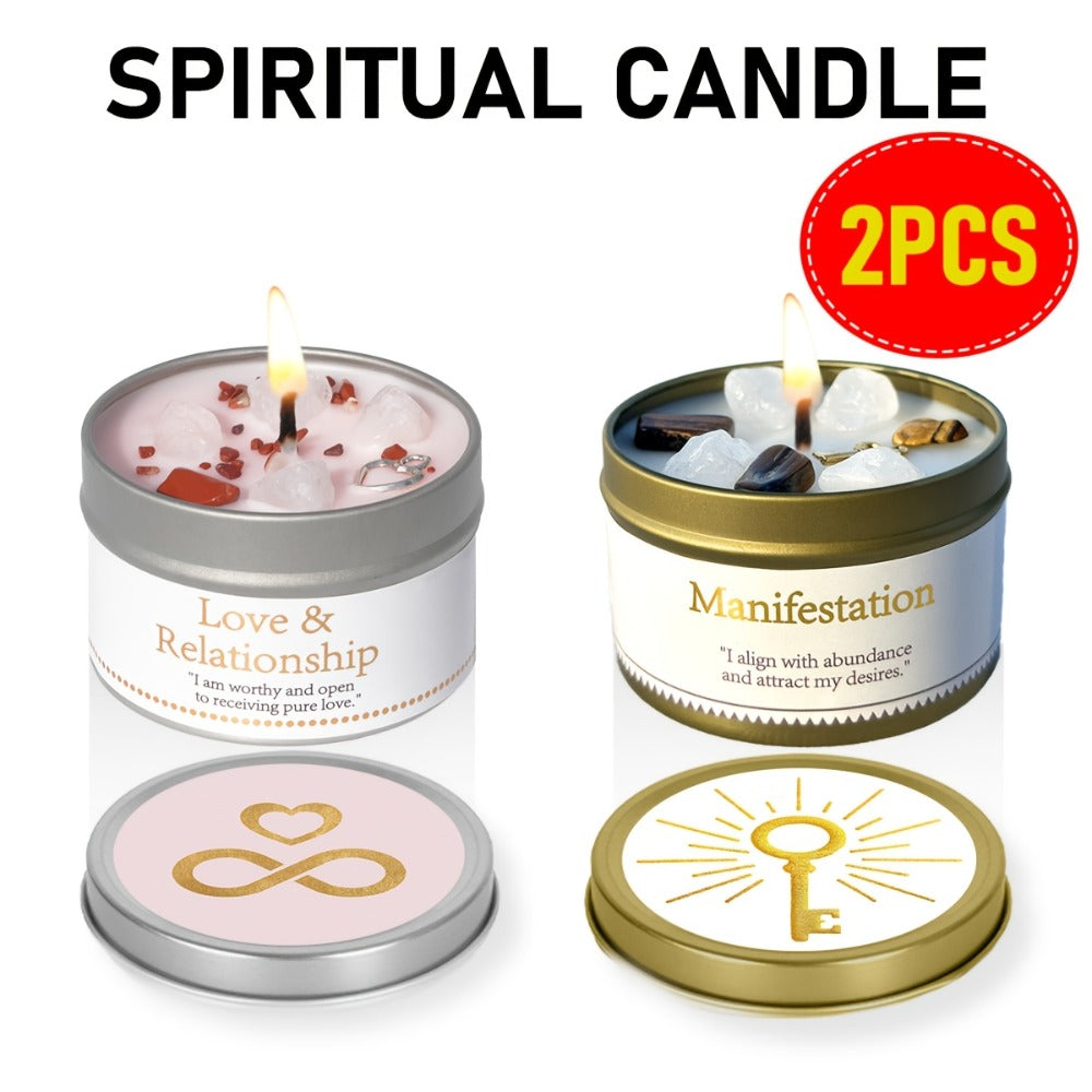 3oz Decorative Tin Candle or Two-Piece Crystal and Guidance Card Set with Multiple Label Pairings