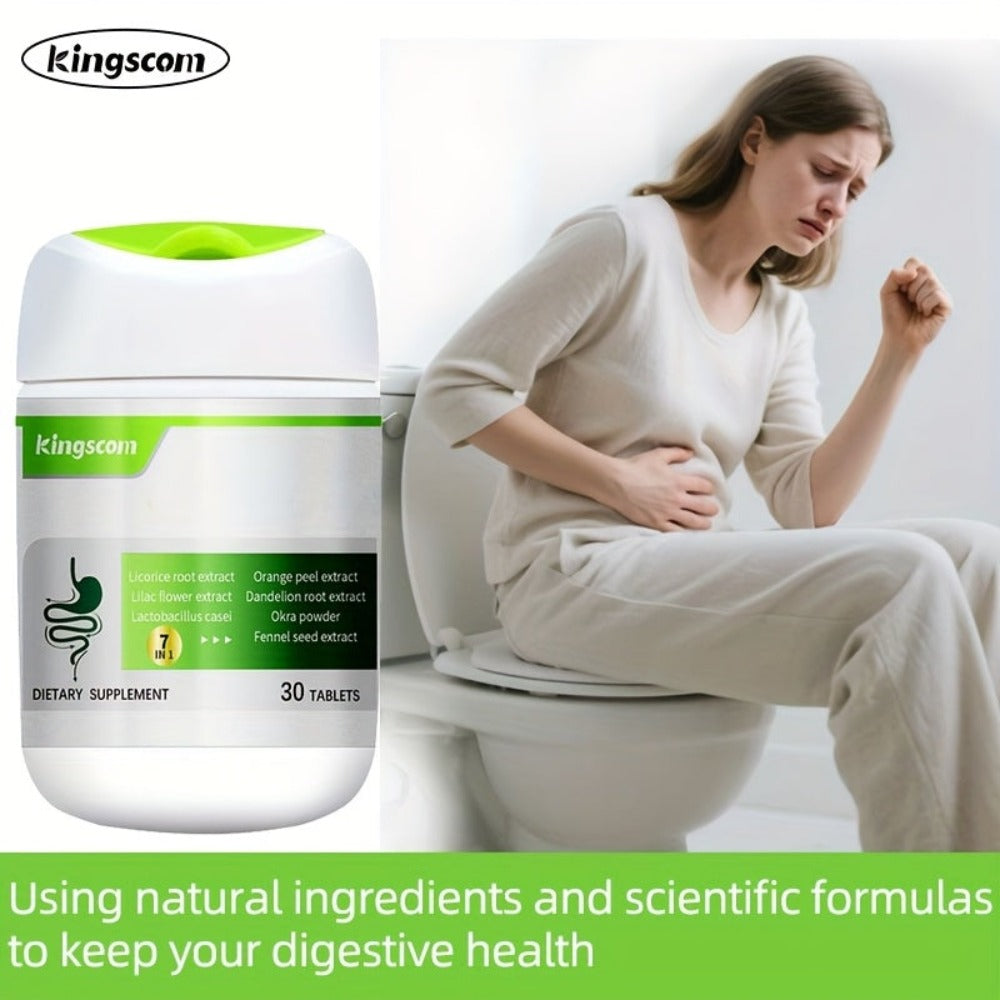 Gut Health Supplement Tablets with Licorice Root & Dandelion Root, High Fiber Herbal Formula for Digestive Wellness