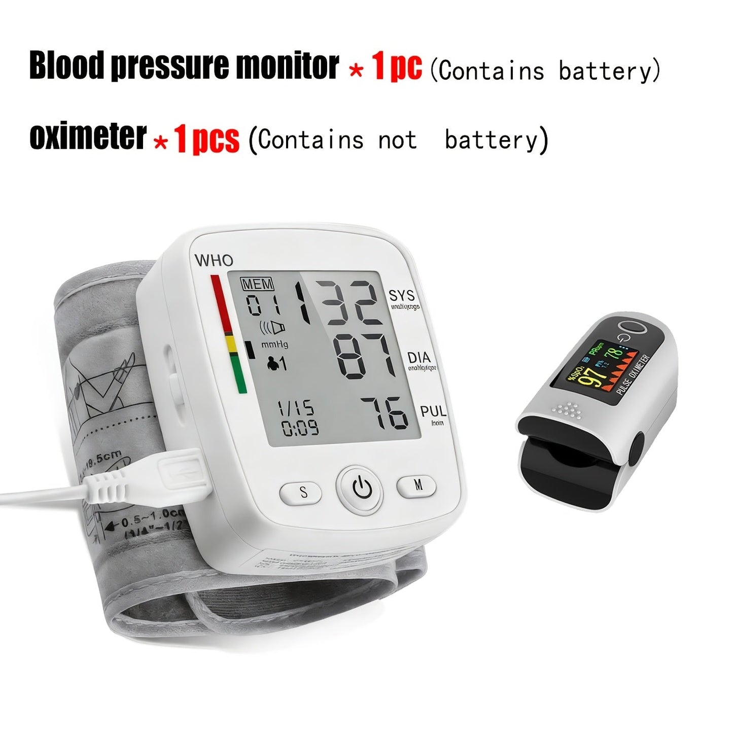 Wrist Blood Pressure Monitor Rechargeable - Digital BP Monitor with Large LCD, Voice Broadcast, 2×99 Memory & USB Charging