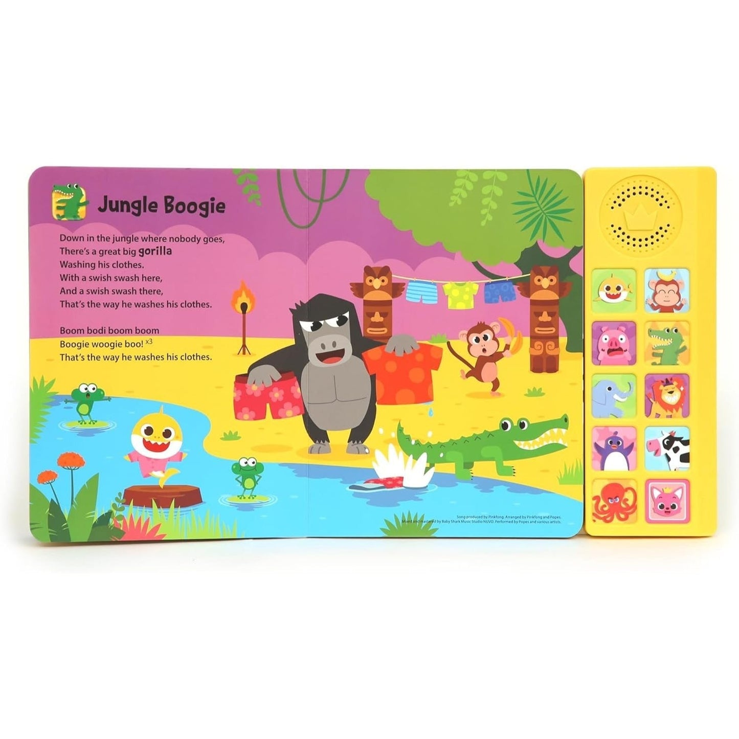Baby Shark Sound Book for Toddlers, Pinkfong 10-Button Interactive Animal Songs Sing-Along Nursery Rhymes Learning Book Kids Ages 1-3