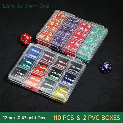 MTG Counter Dice Set 110pcs with the Listed Color, Size or Set Options for Everyday Use, with the Listed Configuration