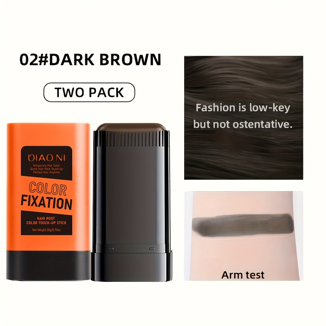 Portable Gray Root Cover Stick 2pcs, Disposable Hair Root Touch-Up with Plant-Based Squalane, Instant Gray Coverage
