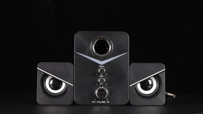 3-Piece Desktop Speaker System with Subwoofer | USB Powered PC Speakers, 3.5mm Audio Jack, Independent Bass & Treble Control
