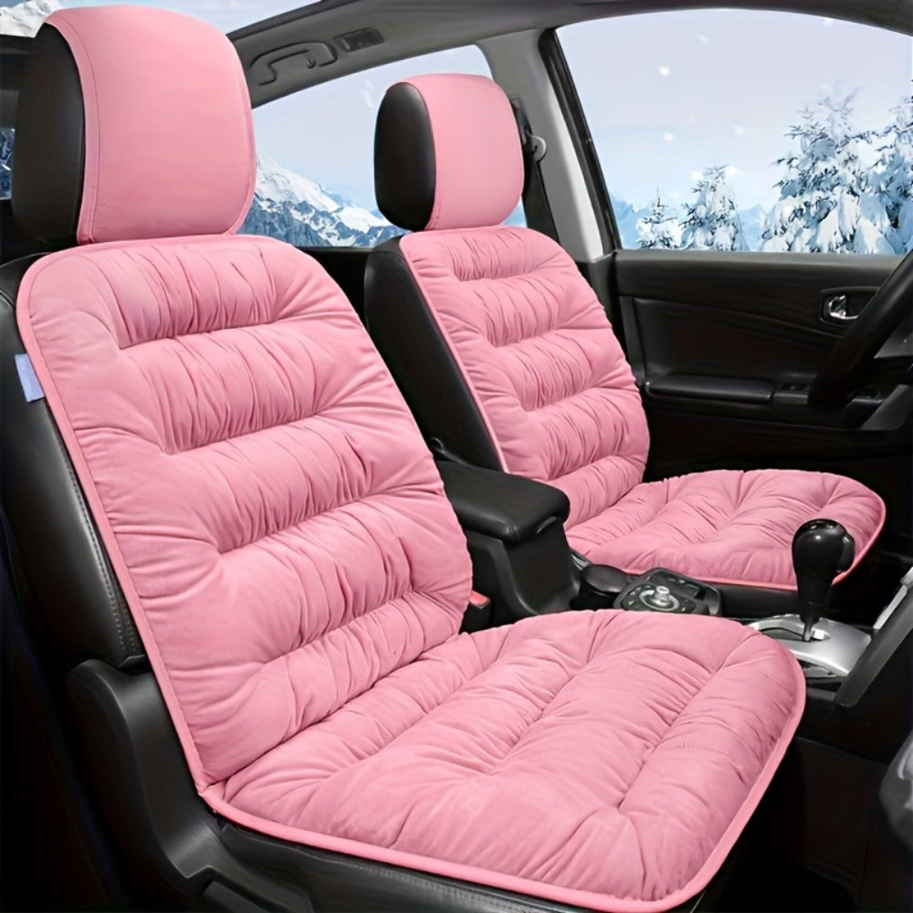 Vest-Style Car Seat Cushion with Connected Backrest and Seat Pad, Memory Foam Fill and Red, Beige or Black Options