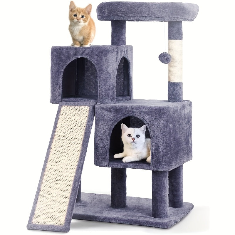 Cat Tree Tower Multi-Layer with Scratching Post, Perch Platforms & Cat Apartments – Tall Cat Climbing Frame for Indoor Cats