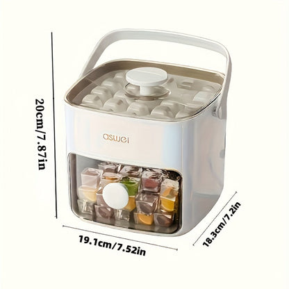 Ice Cube Tray 48 Grid Double Layer Large - Easy Press Stackable Ice Mold Food Grade Plastic for Freezer Refrigerator