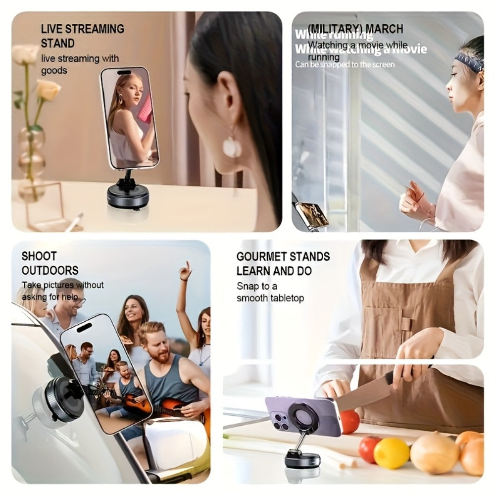 360° Rotating Magnetic Phone Holder 4-Pack – Foldable & Extendable Universal Wall Mount for Car, Bathroom