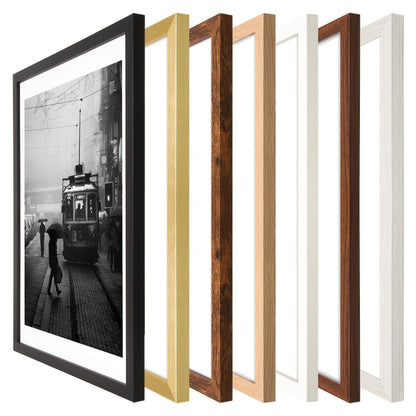Picture Frames 12x16 Set of 3 – Classic Wood Poster Frames, Horizontal & Vertical Wall Hanging, Multi-Color Options for Bedroom Office