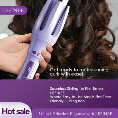 Automatic Rotating Curling Iron 4 Temperature Settings 40M Negative Ion Ceramic Barrel, for Home, Travel and Salon Hair Styling