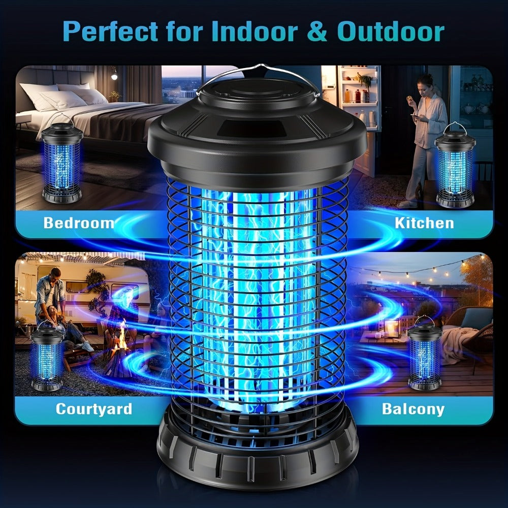 Cylindrical Electric Insect Zapper with 4200V Grid, Hanging Handle, Power Cord and Cleaning Brush