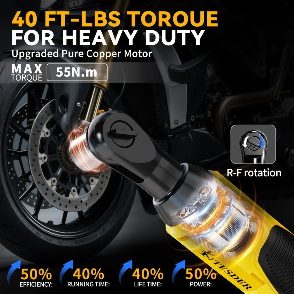 Electric Ratchet Wrench Set 12V Cordless with Lithium Battery, Fast Charge, Variable Speed Trigger