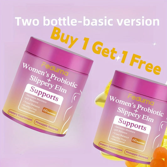 Women's Probiotic Gummies for Vaginal Health & Intimate Balance, 60 Count Pineapple Flavor, Supports Healthy Flora