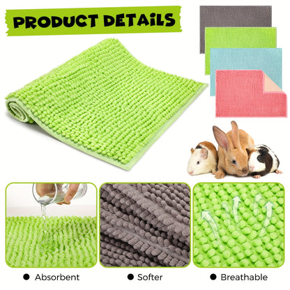 Guinea Pig Cage Liner 8 Pack Reusable Washable Bedding Mat 16x12 Inch, Absorbent Small Animal Cage Pad for Guinea Pig Rabbit Hamster