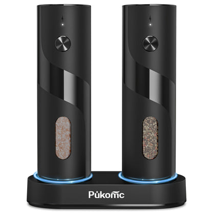 Electric Pepper Grinder Set USB-C Rechargeable with LED Light Ceramic Core Adjustable for Grilling, Camping and Outdoor Meals