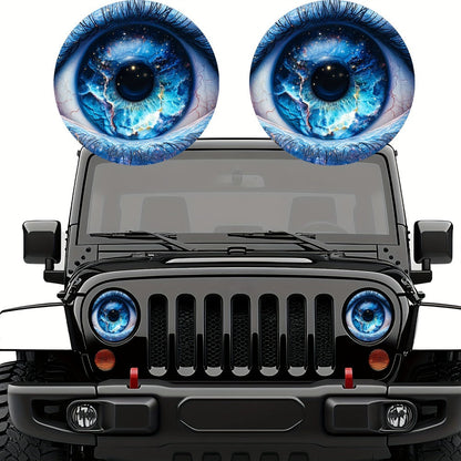 3D Beast Eye Headlight Stickers – Funny Car Headlight Decals for Jeep Round Headlights, Truck Body, Bumper & Window Decoration