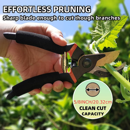 Garden Pruning Shears Set Loppers Hedge Shears & Hand Pruner Combo, Alloy Steel Branch Cutter Kit with Compound Action