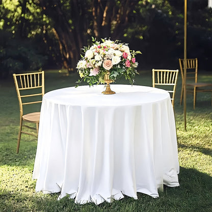 120 Inch Round Tablecloth Bulk Pack – Wrinkle-Free Table Cover for Wedding, Party, Christmas & Halloween, Black or White (6/12/18 Pack)