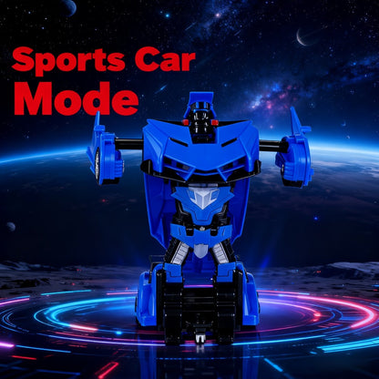 Remote Control Car, 1:18 Transforming Robot Model with One-Button Change, LED Lights, 360° Drift and Four Colors