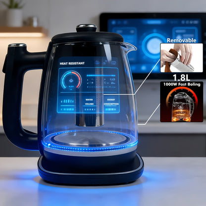 Electric Kettle 1.8L Stainless Steel, Fast Boil with Auto Shut-Off, Boil-Dry Protection, Removable Filter & 360° Swivel Base