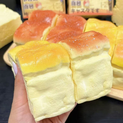 Squishy Bread Slow Rising Stress Toy, Skin-Touch Simulated Bread Fidget Squeeze Toy Desk Decor Anxiety Gift for Kids Adults