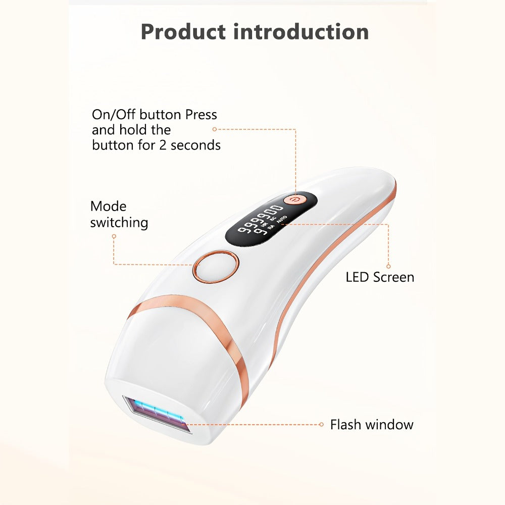 IPL Hair Removal Device for Women & Men, 999, 000 Flashes Permanent Hair Remover with 3 Functions (HR/SC/RA)