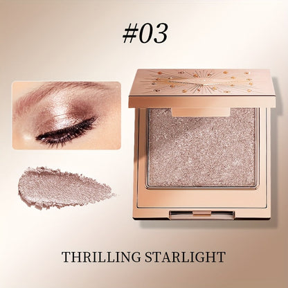 Shimmer Eyeshadow Palette 5 Shades Glowing Waterproof Creamy Blendable Formula with Built-in, for Makeup, Travel and Everyday Vanity Use