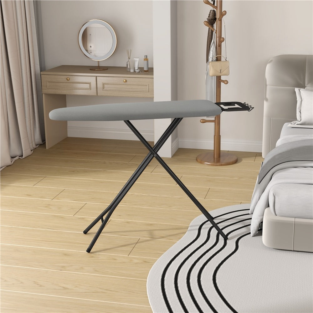 Full-Size 52-by-14-Inch Folding Ironing Board with Four-Leg Stand and Iron Rest in Four Colors
