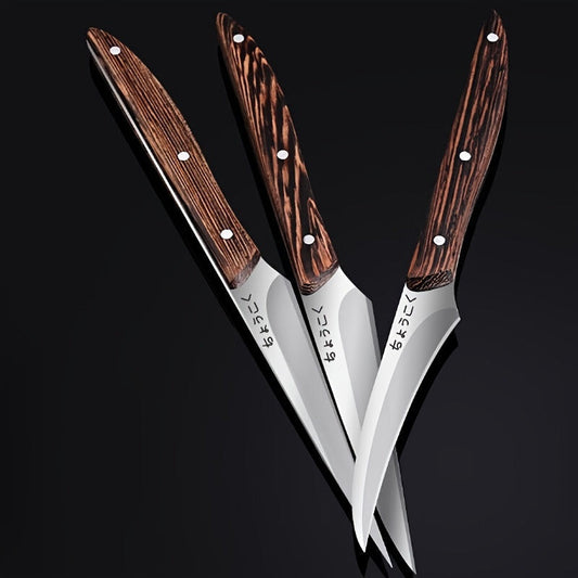 3-Piece Carving Knife Set Fixed Blade Whittling Knives – Portable Multifunctional Peeling Knife with Anti-Slip Outdoor Log Handle