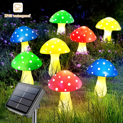 Solar Mushroom Garden Lights Outdoor 8 LED 8 Modes, for Garden, Pathway and Patio Lighting
