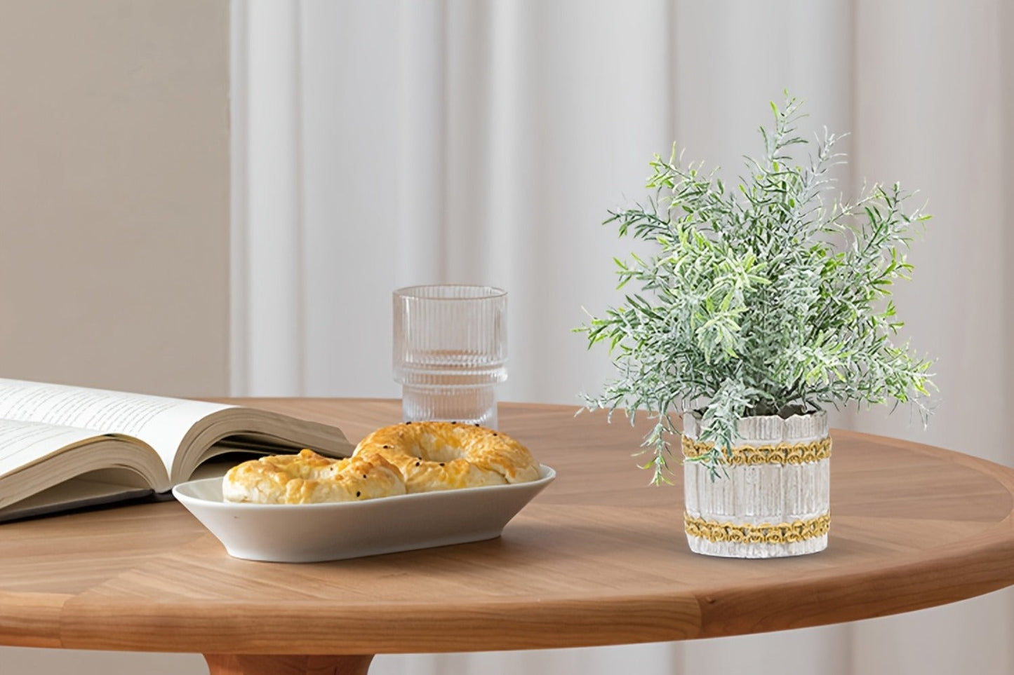 Fake Plants Artificial Plants Indoor 4-Pack Small Potted Greenery in Paper Pulp Pots for Entryways, Bedrooms and Living Spaces