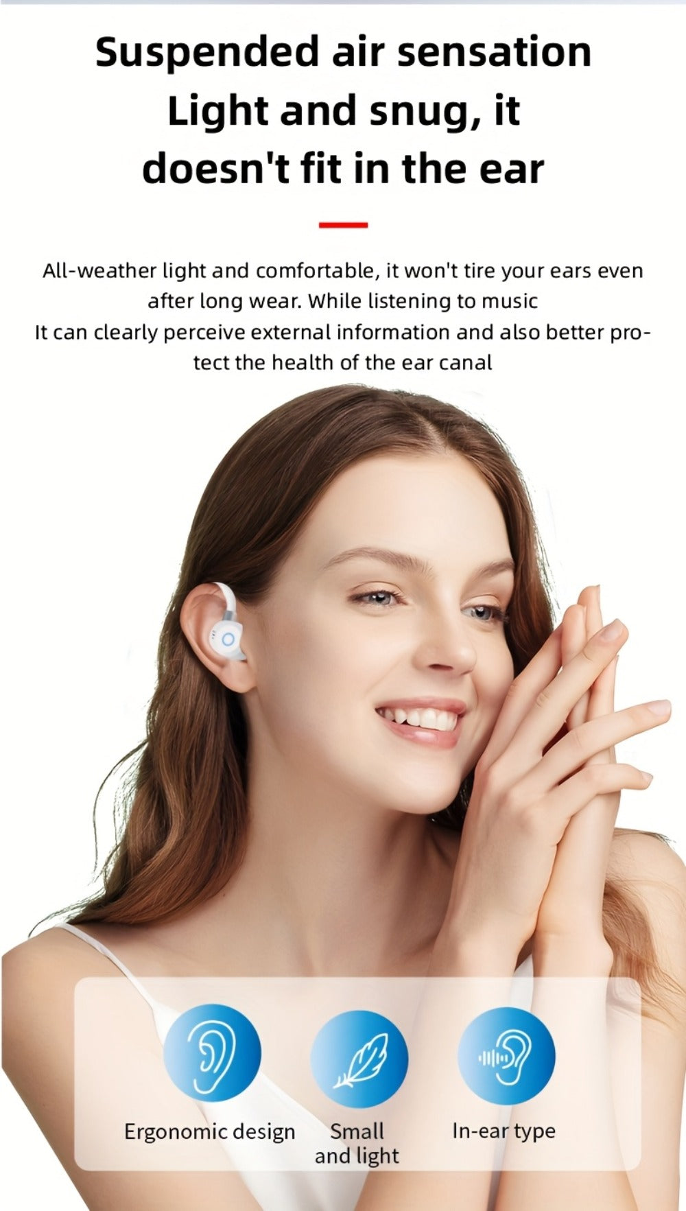 Wireless Earbuds Stereo In-Ear with LED Display Case, Touch Controls and Black, Blue or White Options