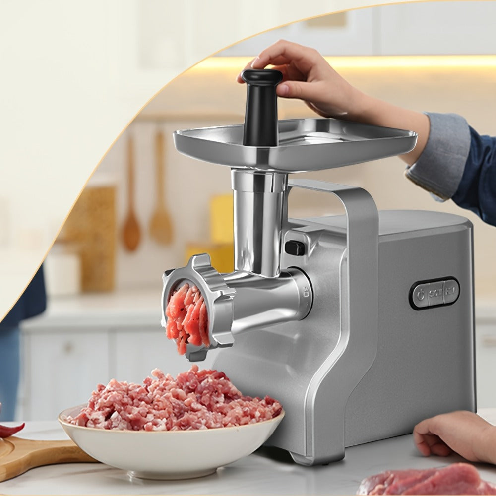 Electric Meat Grinder 5-in-1 with Sausage Stuffer Vegetable Slicer Tomato Juicer Kubbe Kit 3 Grinding Plates 3 Speed Settings per Min