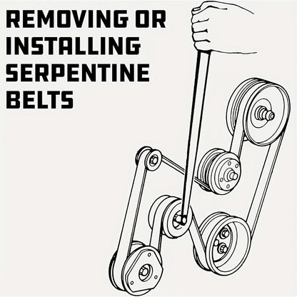 Serpentine Belt Tool Set 8-Piece, Universal 3/8" & 1/2" Drive Belt Tensioner Wrench Kit with Idler Pulley Adjuster & Crowfoot Wrenches
