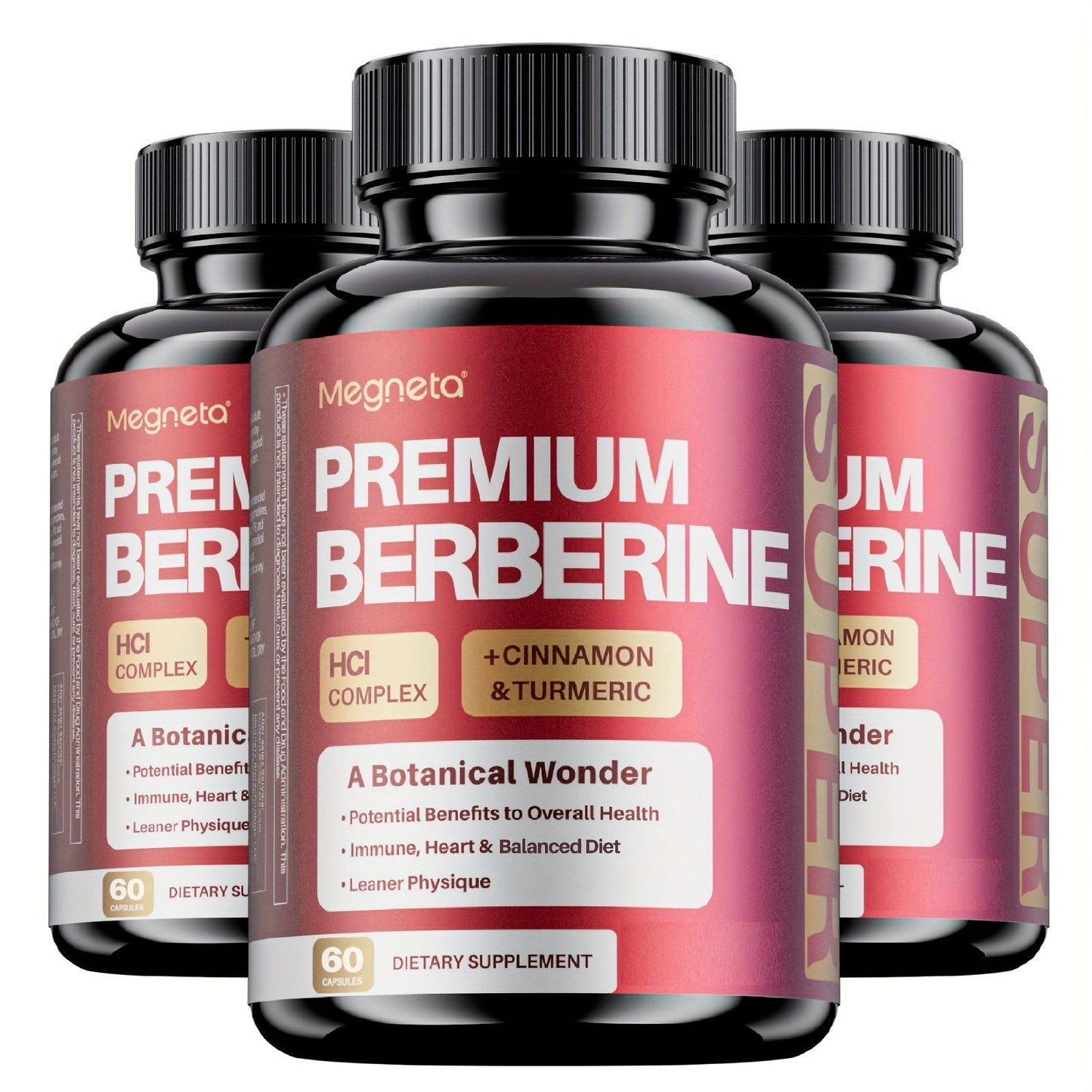 Berberine with Ceylon Cinnamon, Turmeric & Black Pepper, Premium Blood Sugar Support, Vascular Health & Digestive Wellness Capsules