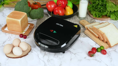 OSTBA 3-in-1 Sandwich Maker Panini Press Waffle Iron 750W Removable Non-Stick Plates for Grilling, Camping and Outdoor Meals
