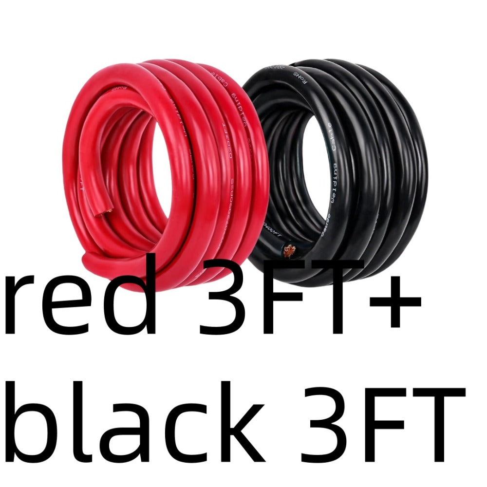 8 AWG OFC Copper Wire Cable Red & Black Set 8 Gauge Welding Cable for Automotive Battery Marine Generator Solar Wiring – 3FT or 10FT Options